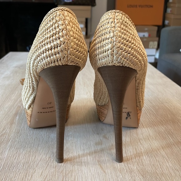 ☀️LAST CHANCE☀️Burberry Porsum Woven Raffia Heels - 38 - Picture 4 of 11